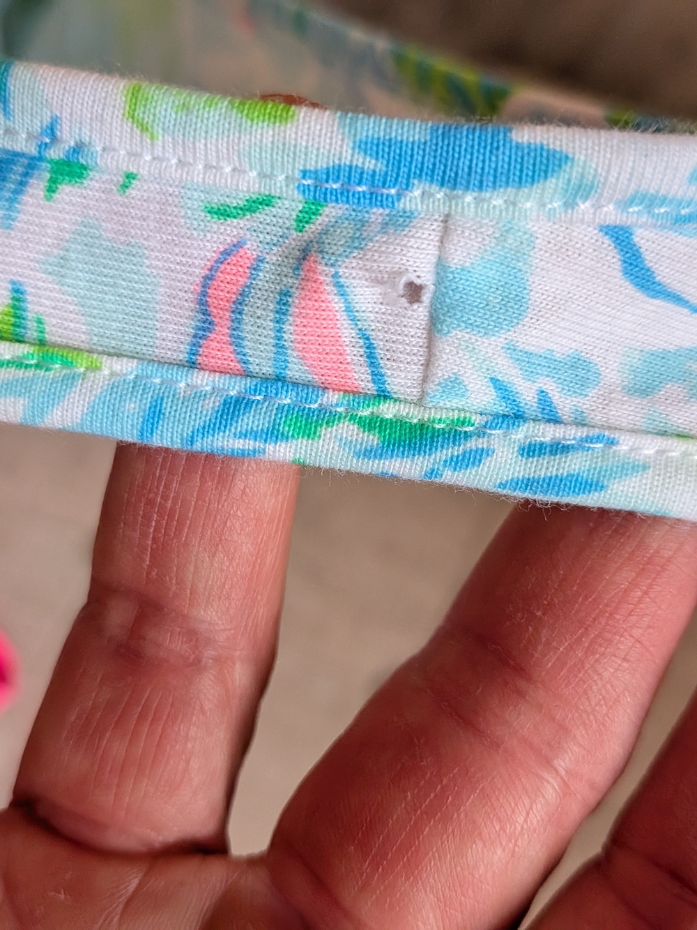 Lilly Pulitzer Light Blue Tropical Print Midi Dress with Pink Trim XL - Picture 11 of 11